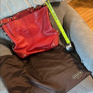 Coach Cherry Red Leather Shoulder Bag